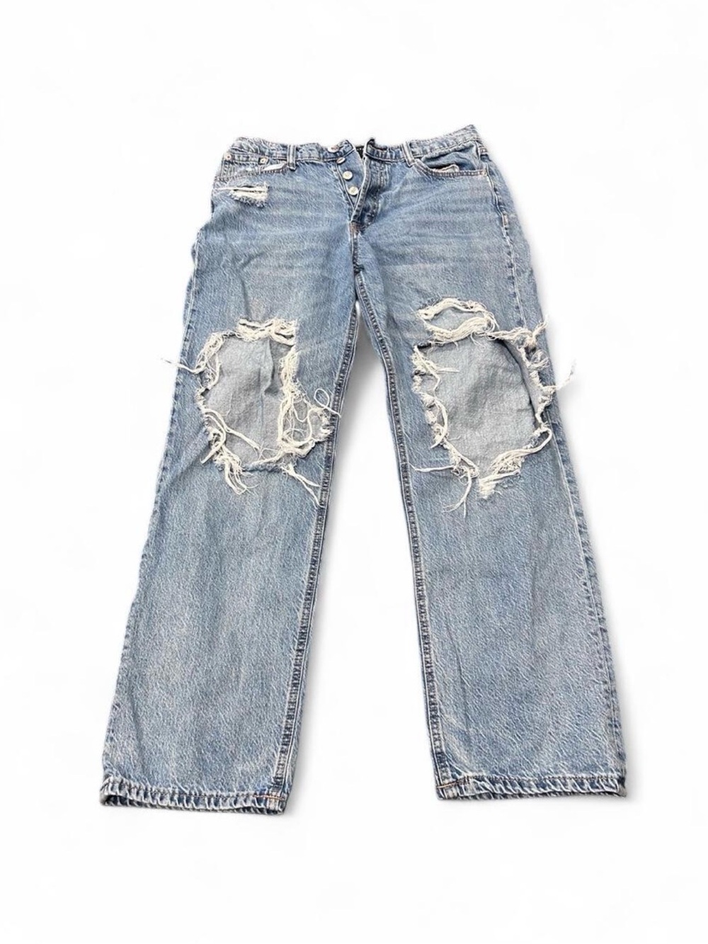 Aeropostale Women’s Baggy Distressed Ripped Jeans Size 10 Light Wash